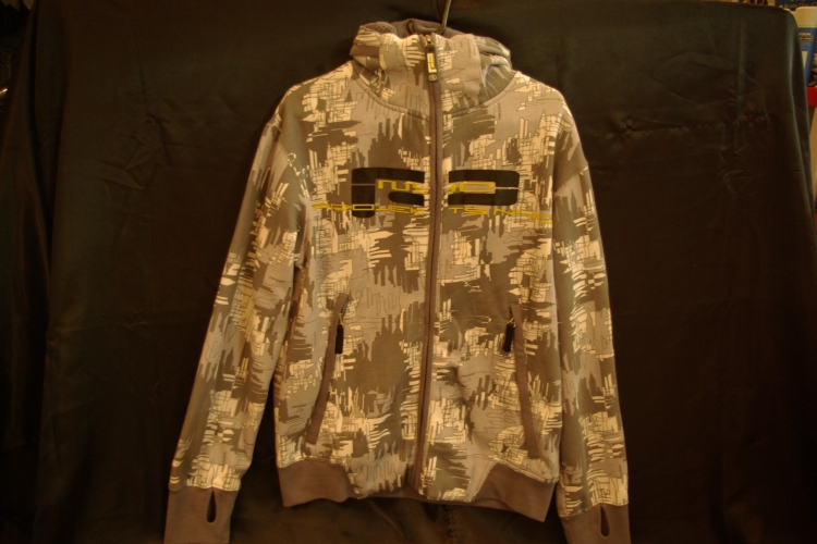 Project nyc gray and white hooded jacket